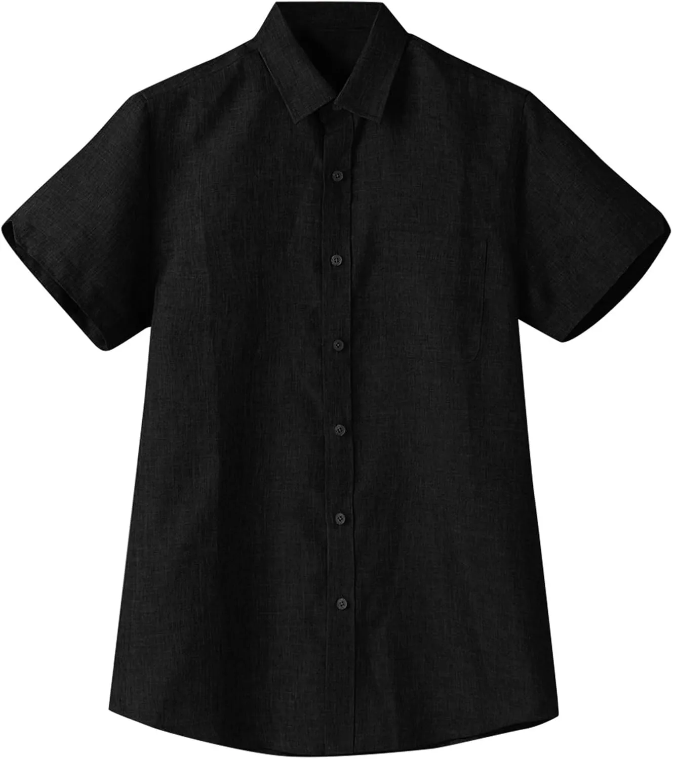 Button Down Shirts for Men Short Sleeve Cotton Lined Hawaiian T-Shirts Summer Lapel Collared Beach Shirts Solid Tops
