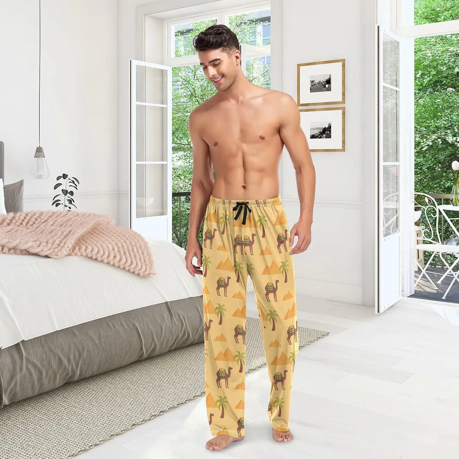 Camel Pyramid Palm Tree Men's Pajama Pants Sleepwear Lounge Pajama Bottoms