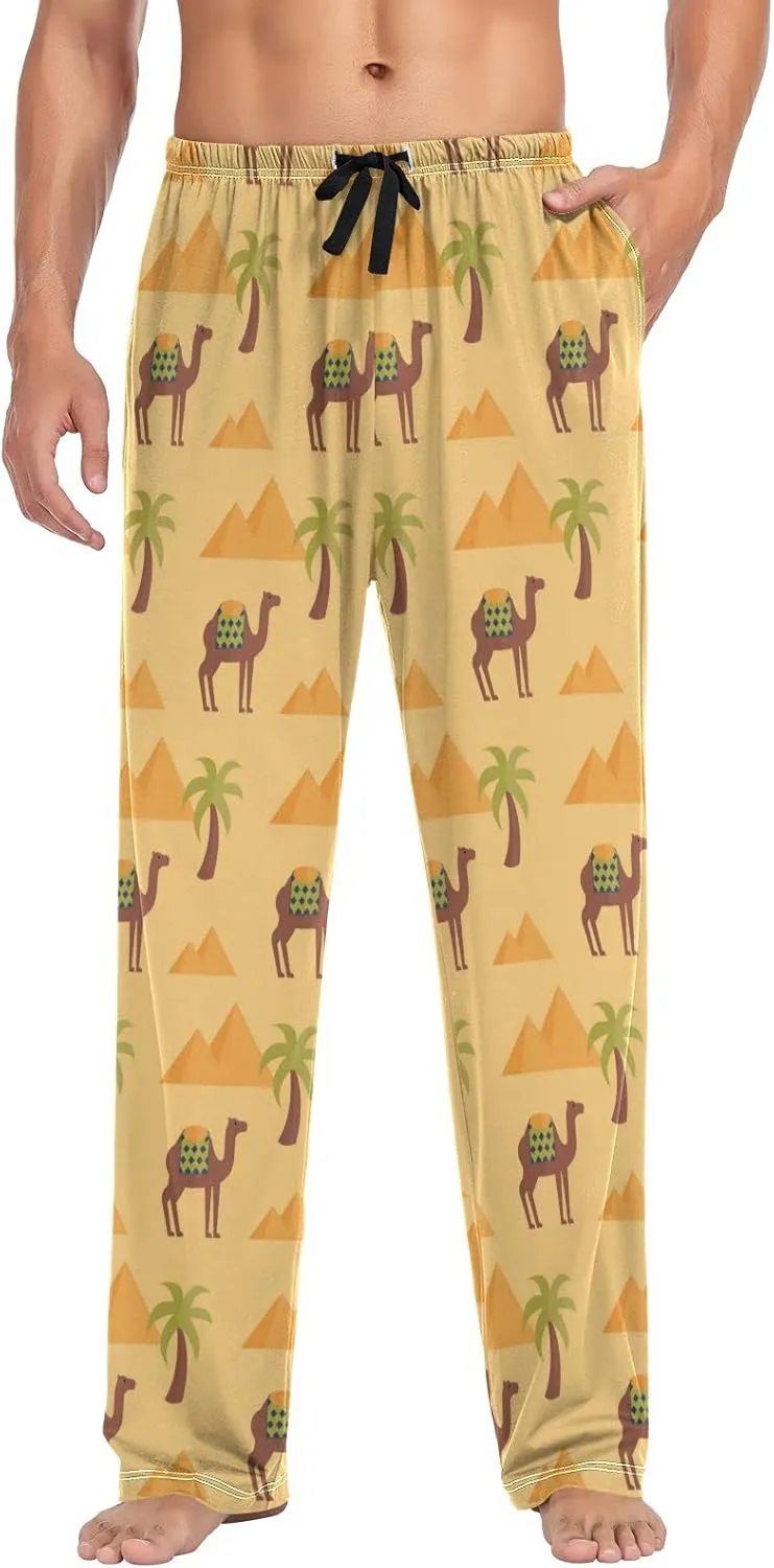 Camel Pyramid Palm Tree Men's Pajama Pants Sleepwear Lounge Pajama Bottoms