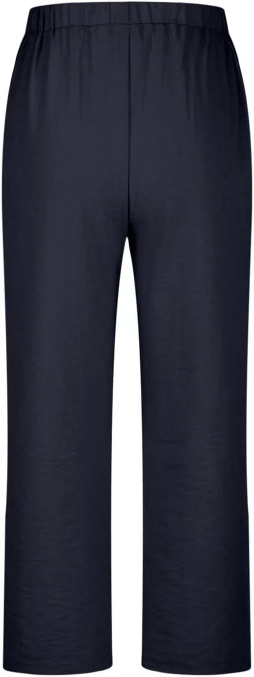 Capri Pants for Women Dressy Casual Stretch Summer 3/4 Length Trousers Wide Leg Cotton Linen Petite Cropped Pants
