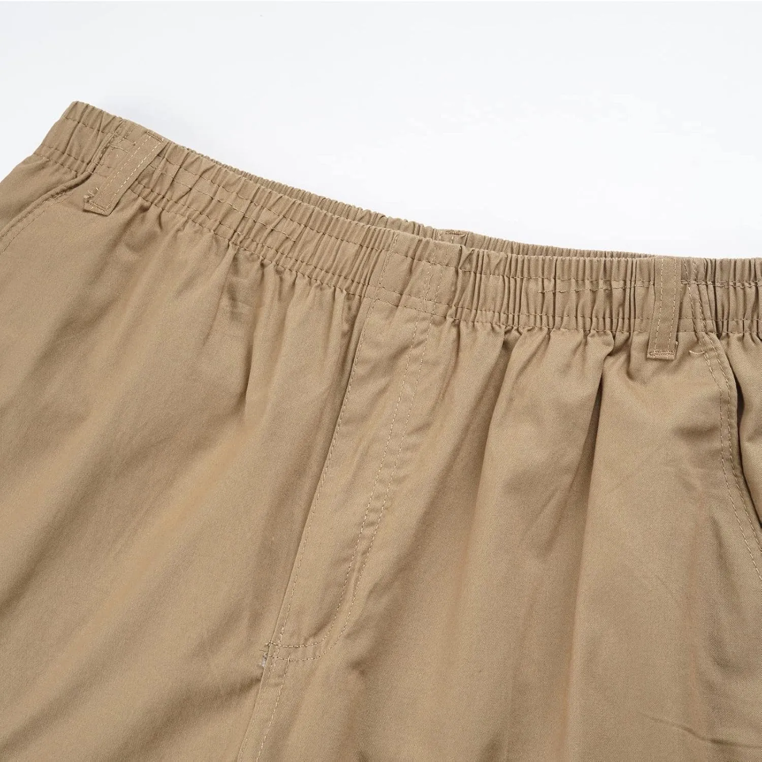 Cargo Pants for Men Relaxed Fit Elastic Waist Trouser Work Wear Combat Fitness Drawstring Pocket Rope Loose Sweatpant
