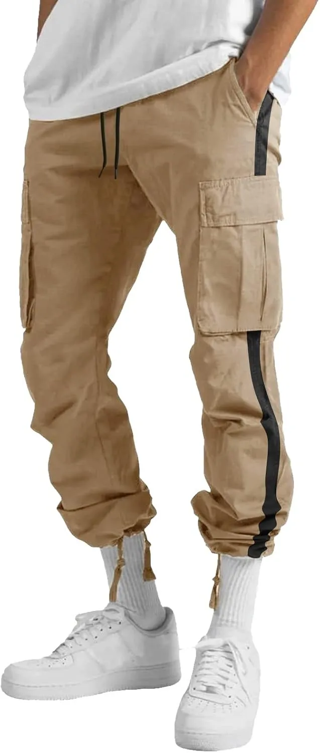 Cargo Pants for Men Relaxed Fit Mens Cargo Pants Athletic Pants Baggy High Waisted Open Bottom Sweatpants Track Pants