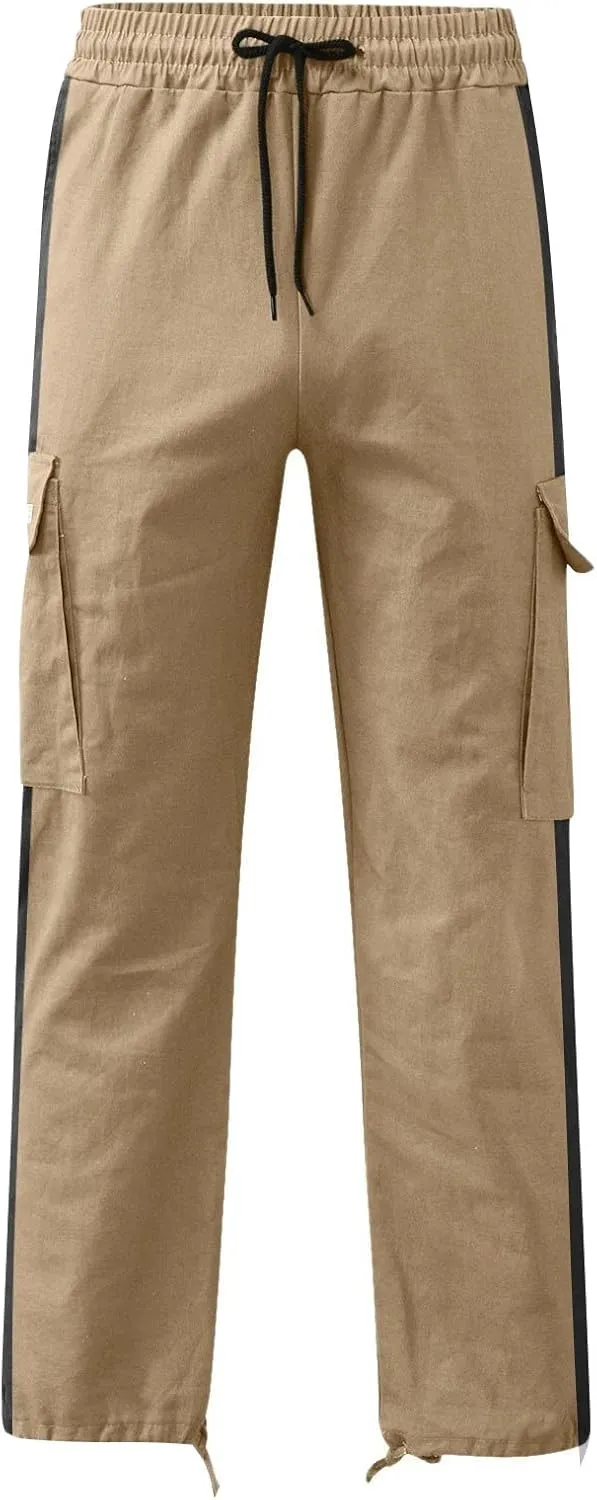 Cargo Pants for Men Relaxed Fit Mens Cargo Pants Athletic Pants Baggy High Waisted Open Bottom Sweatpants Track Pants
