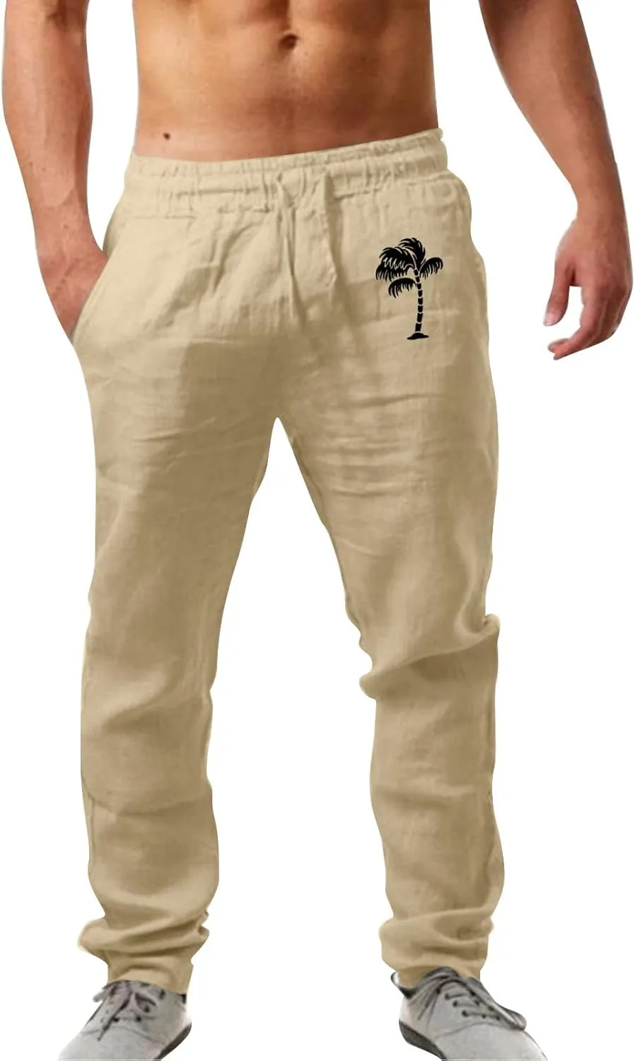 Cargo Pants for Men Relaxed Fit Workout Sports Pant Men's Cargo Pants Elastic Waist Jogger Solid Casual Multi Pockets
