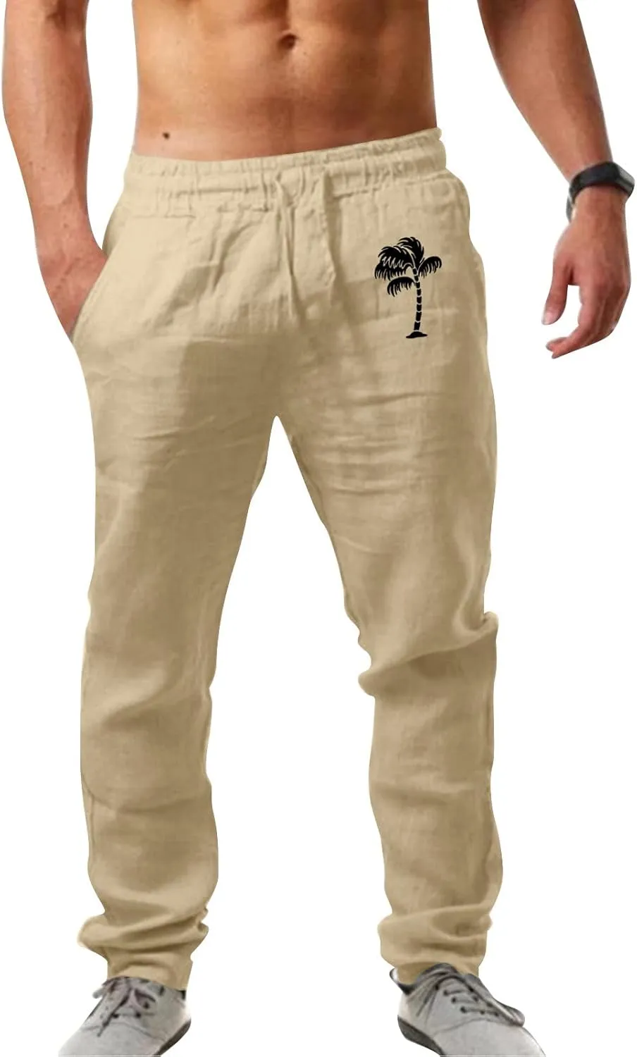Cargo Pants for Men Relaxed Fit Workout Sports Pant Men's Cargo Pants Elastic Waist Jogger Solid Casual Multi Pockets