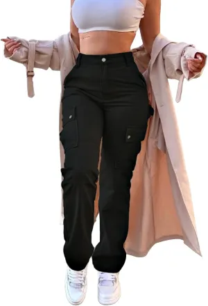Cargo Pants for Women High Waisted Casual Pants Work Pants Baggy Stretchy Straight Leg Pants