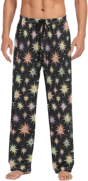 CEBUGI Men's Pajama Pant Bottoms Stars Lounge Sleepwear Pants with Elastic Waistband Pocket