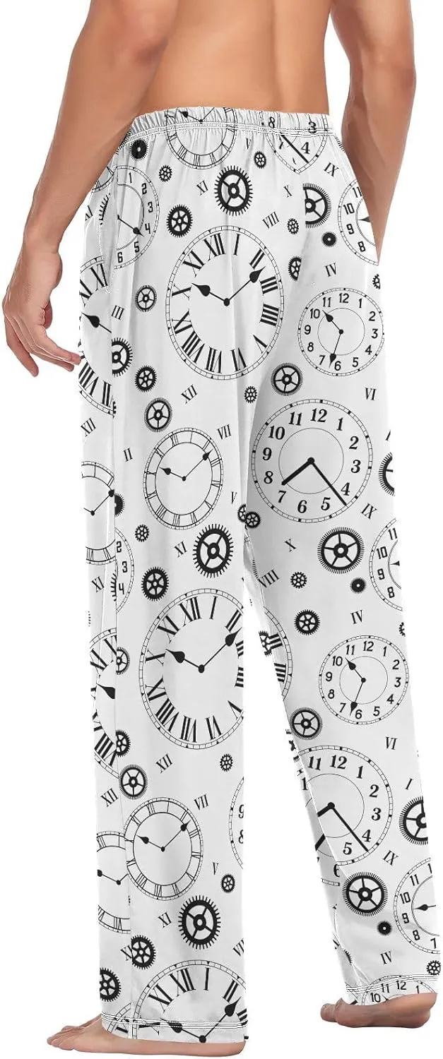 Clocks Gears Pattern Men's Pajama Pants Sleepwear Lounge Pajama Bottoms