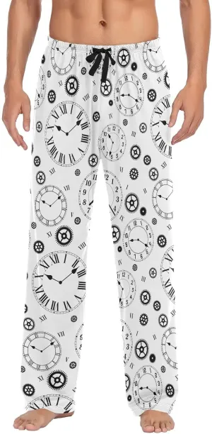 Clocks Gears Pattern Men's Pajama Pants Sleepwear Lounge Pajama Bottoms