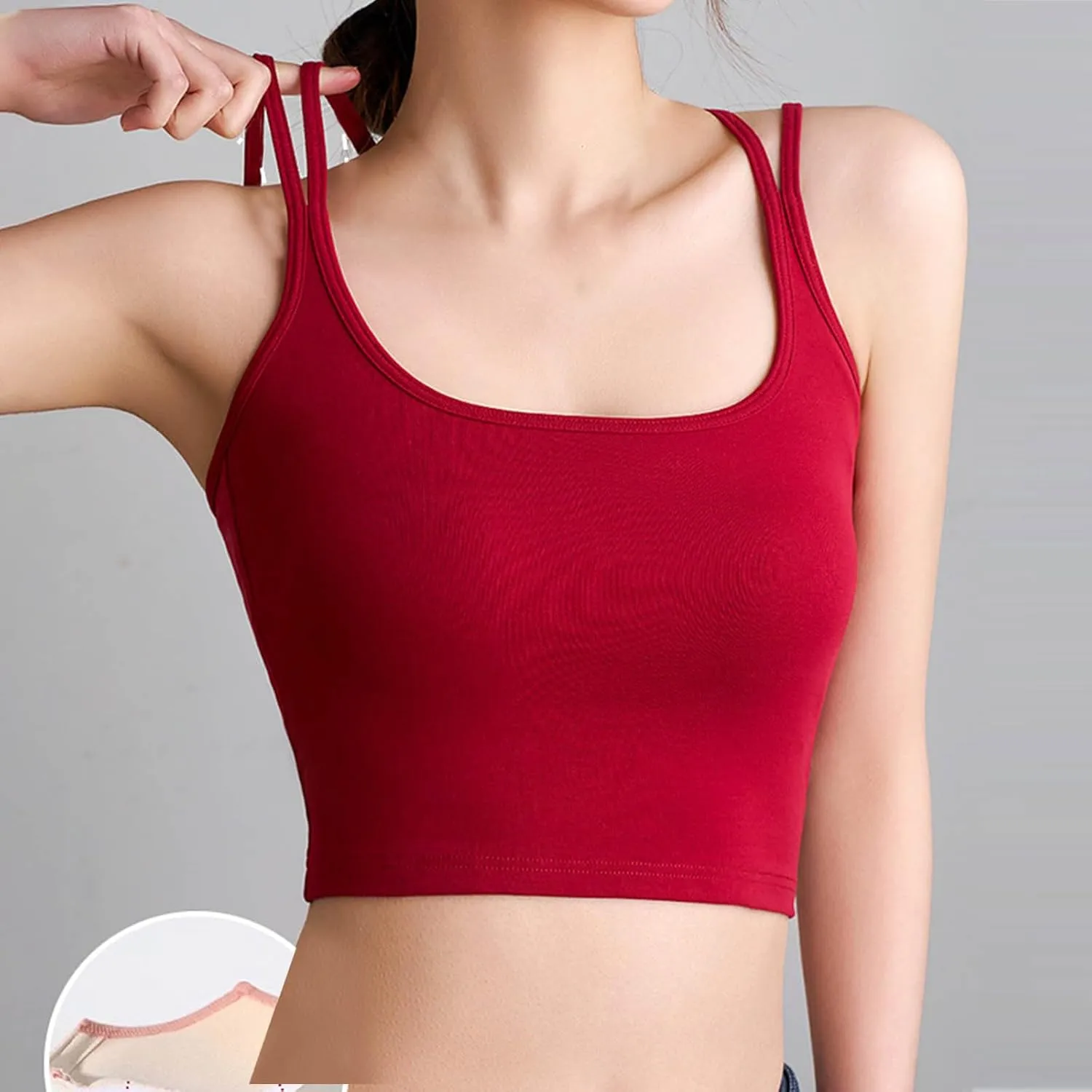 Compression Tank Tops for Women U Neck Double Strap U Neck Tanks 2025 Trending Soft Sleeveless Undershirts Outfit