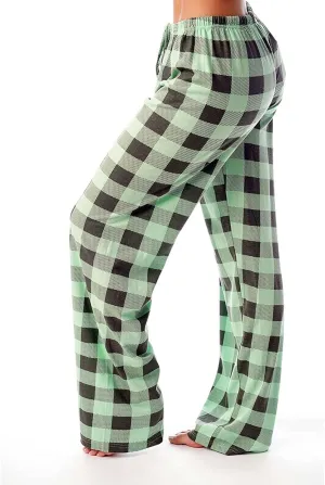 Cute Plaid Pajama Pants for Women - Casual Drawstring Bottoms - Christmas Pajamas