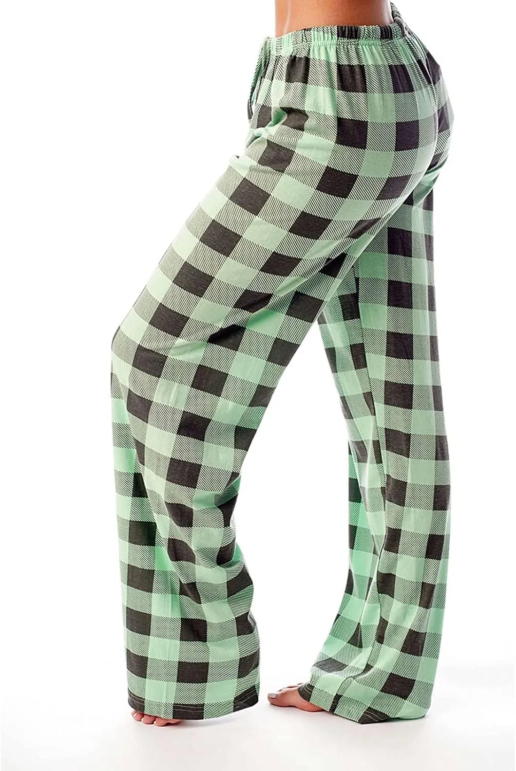 Cute Plaid Pajama Pants for Women - Casual Drawstring Bottoms - Christmas Pajamas