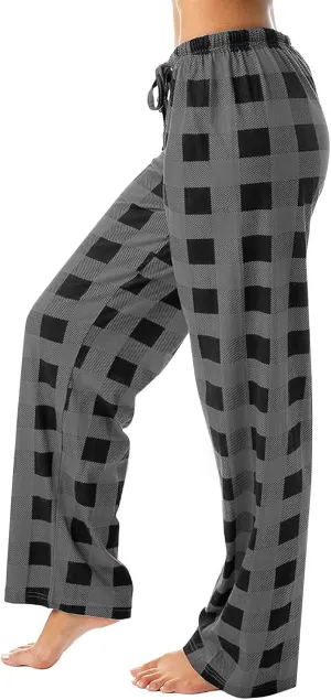 Cute Plaid Pajama Pants for Women - Casual Drawstring Bottoms - Christmas Pajamas
