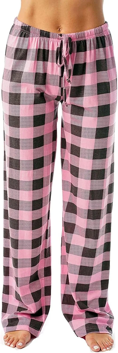 Cute Plaid Pajama Pants for Women - Casual Drawstring Bottoms - Christmas Pajamas