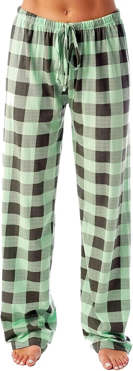 Cute Plaid Pajama Pants for Women - Casual Drawstring Bottoms - Christmas Pajamas