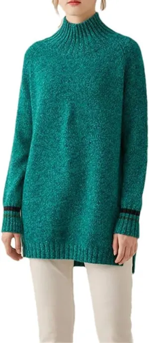 DBFBDTU Women Cashmere Sweater Turtleneck Oversize Long Pullovers Winter Warm Sweater