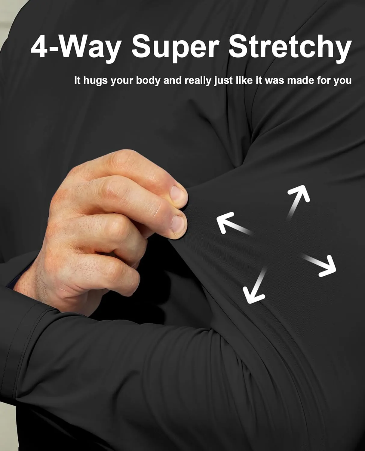 DEMEANOR Stretch Mens Dress Shirts Long Sleeve Slim Fit Dress Shirts for Men Button Down Dress Shirts Wrinkle Free
