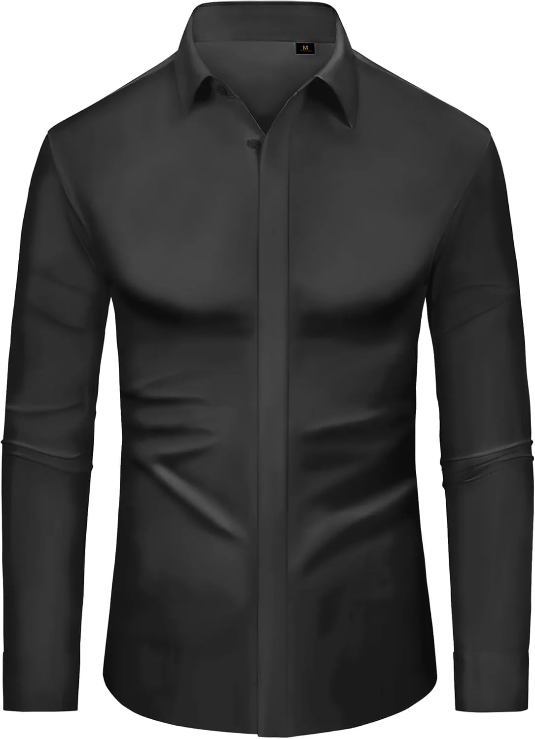 DEMEANOR Stretch Mens Dress Shirts Long Sleeve Slim Fit Dress Shirts for Men Button Down Dress Shirts Wrinkle Free