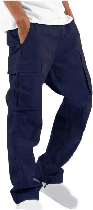 Dgoopd Cargo Pants for Men Big and Tall Jogger Pants Elastic Waist Workout Pants Casual Sweat Pants Outdoor Hiking Pants