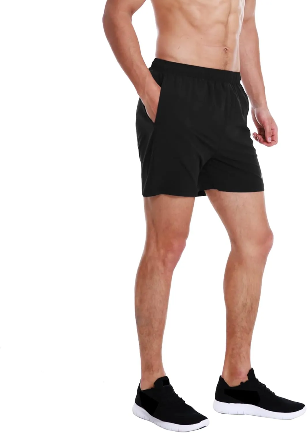 EZRUN Men's 5 Inches Running Workout Shorts Quick Dry Lightweight Athletic Shorts with Liner Zipper Pockets