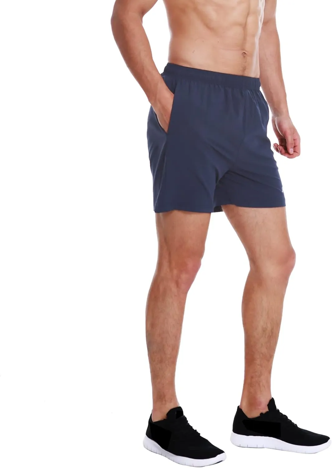 EZRUN Men's 5 Inches Running Workout Shorts Quick Dry Lightweight Athletic Shorts with Liner Zipper Pockets