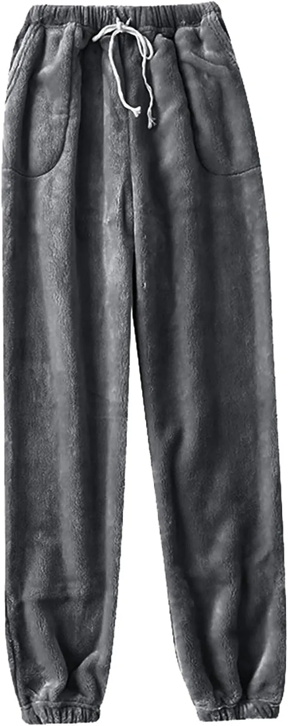 Fall Fashion for Women 2024 Trendy Women's Fleece Pajama Pants Comfy Warm Lounge Long Sleepwear Velvet Home Pants