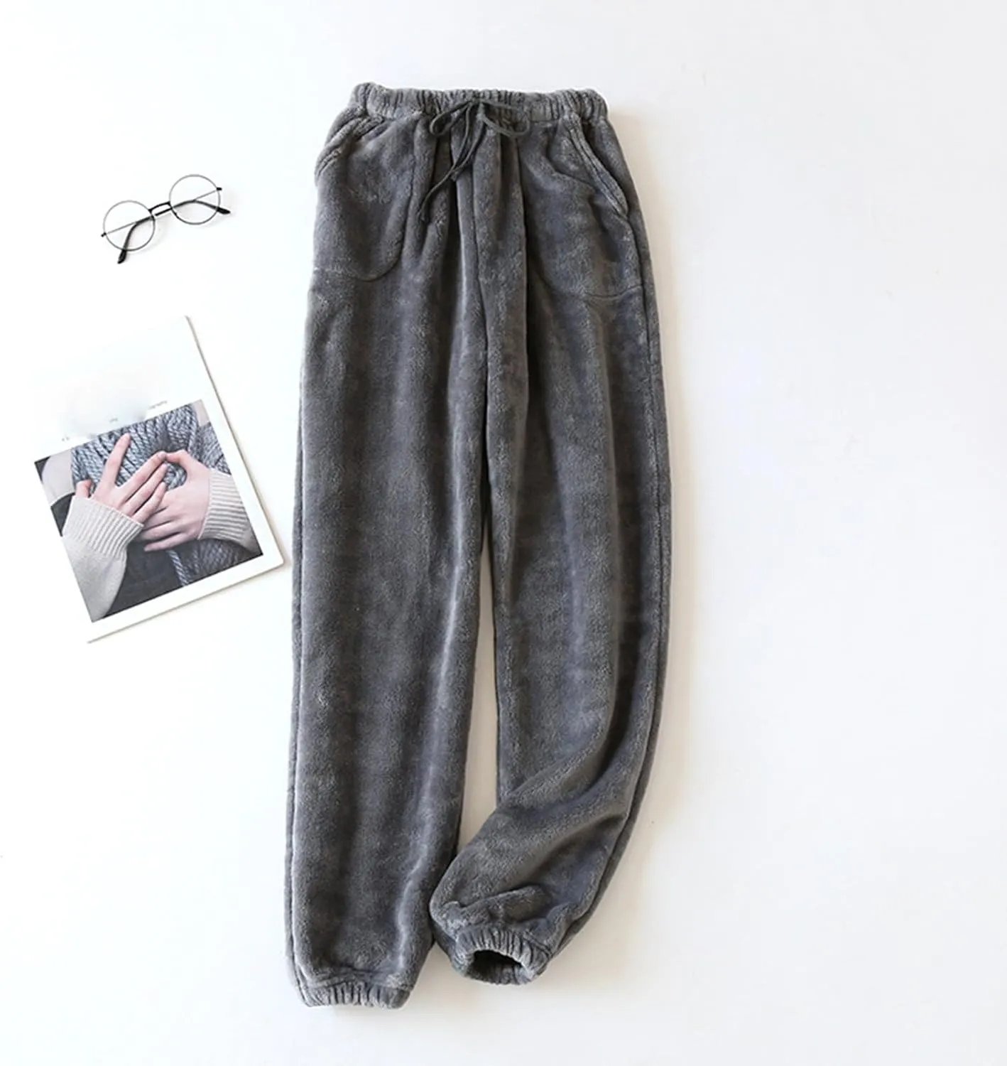 Fall Fashion for Women 2024 Trendy Women's Fleece Pajama Pants Comfy Warm Lounge Long Sleepwear Velvet Home Pants