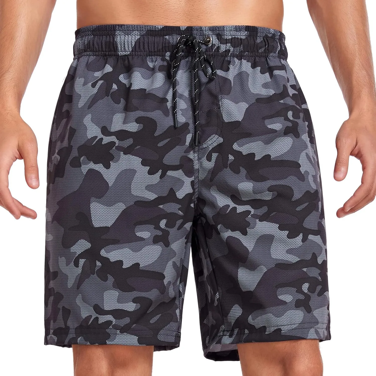 Flytop Mens Swim Trunks Quick Dry Board Shorts with Zipper Pockets Bathing Suit
