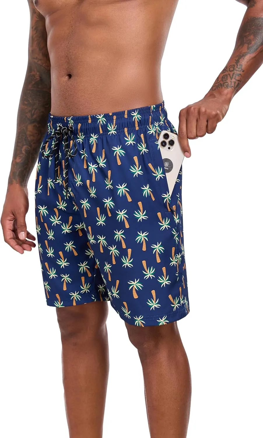 Flytop Mens Swim Trunks Quick Dry Board Shorts with Zipper Pockets Bathing Suit