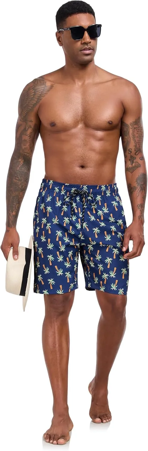 Flytop Mens Swim Trunks Quick Dry Board Shorts with Zipper Pockets Bathing Suit