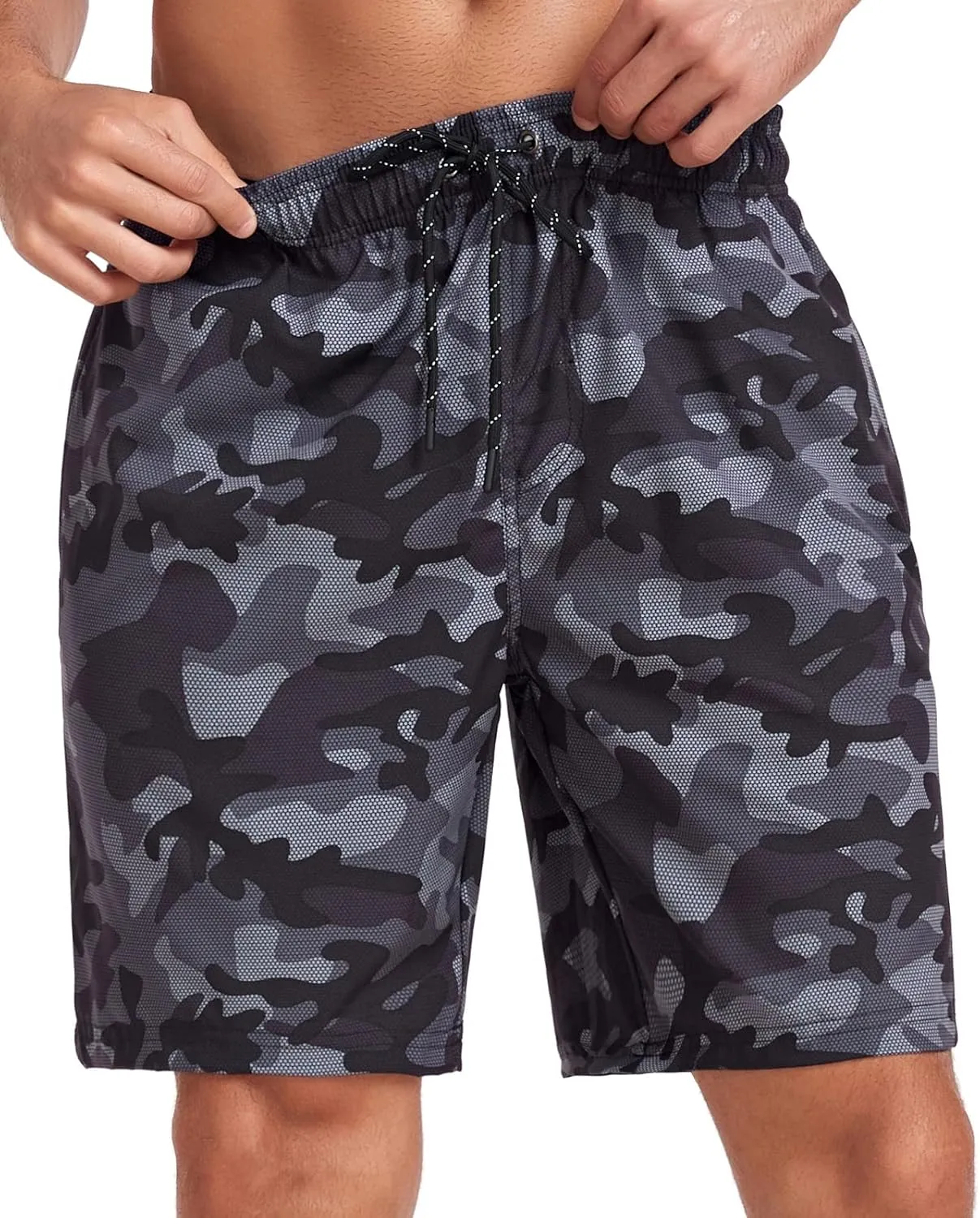 Flytop Mens Swim Trunks Quick Dry Board Shorts with Zipper Pockets Bathing Suit
