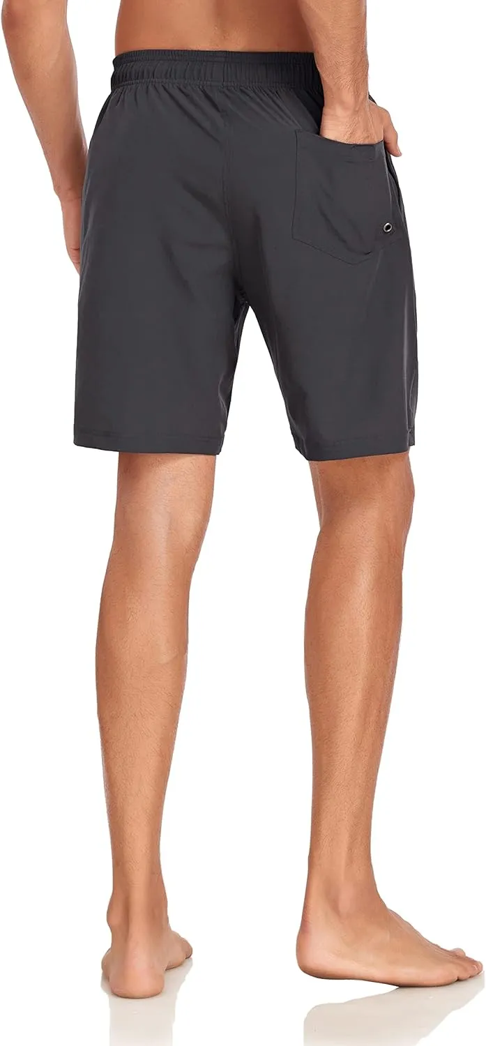 Flytop Mens Swim Trunks Quick Dry Board Shorts with Zipper Pockets Bathing Suit