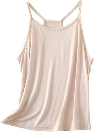 FZYLQY Women's Tank Tops Loose Fit Spaghetti Strap Tank Top Solid Color Dressy Causal Camisole Tops Yoga Athletic Tanks