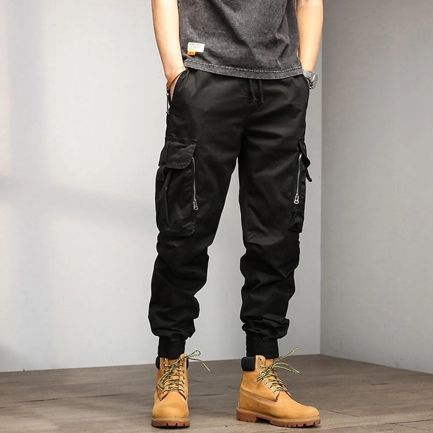 GIERIDUC Men's Essentials Fleece Sweatpants Mens Relaxed Fit Khaki Pants Tactical Work Pants for Men Olive Green Chino Pants