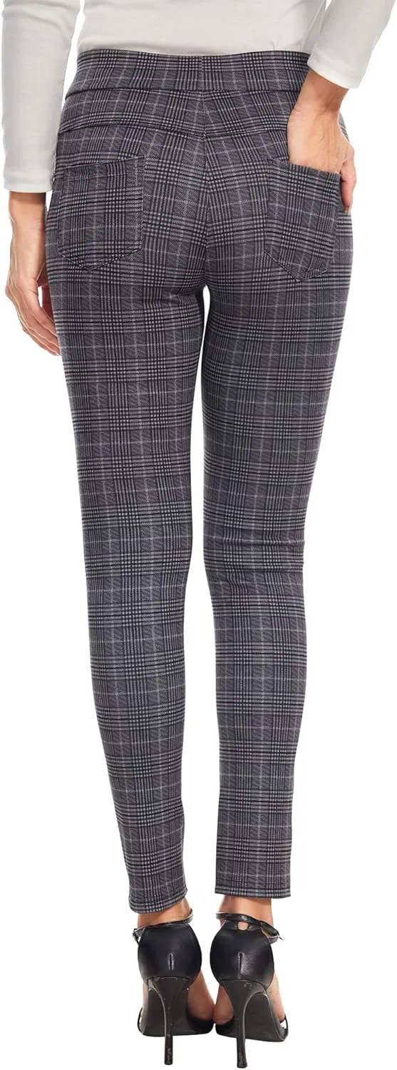 Ginasy Dress Pants for Women Business Casual Stretch Pull On Work Office Dressy Leggings Skinny Trousers with Pockets
