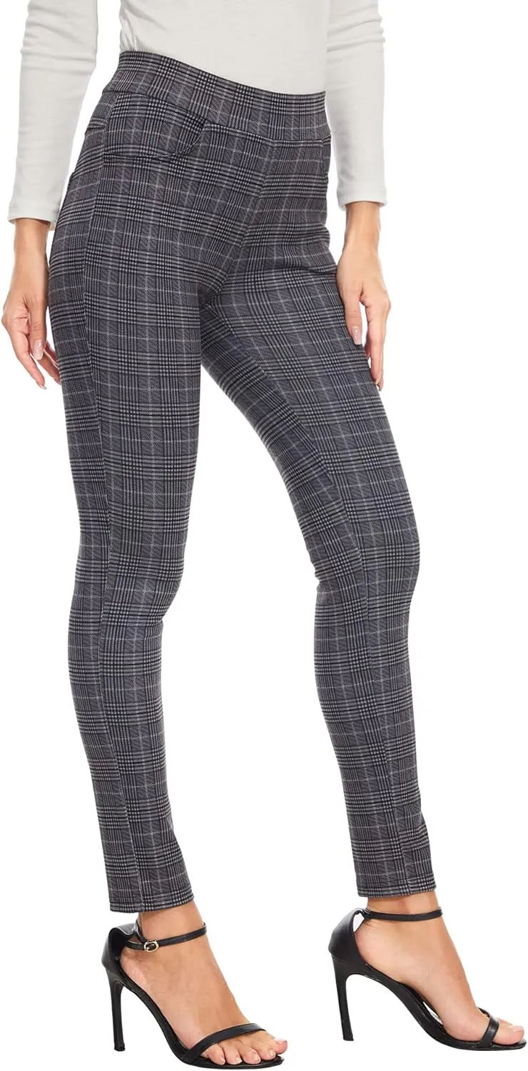 Ginasy Dress Pants for Women Business Casual Stretch Pull On Work Office Dressy Leggings Skinny Trousers with Pockets