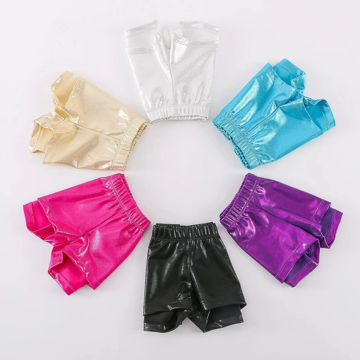 Girls Dance Short for Gymnastics Athletic Shorts Sparkle Glitter Tumbling Bottoms