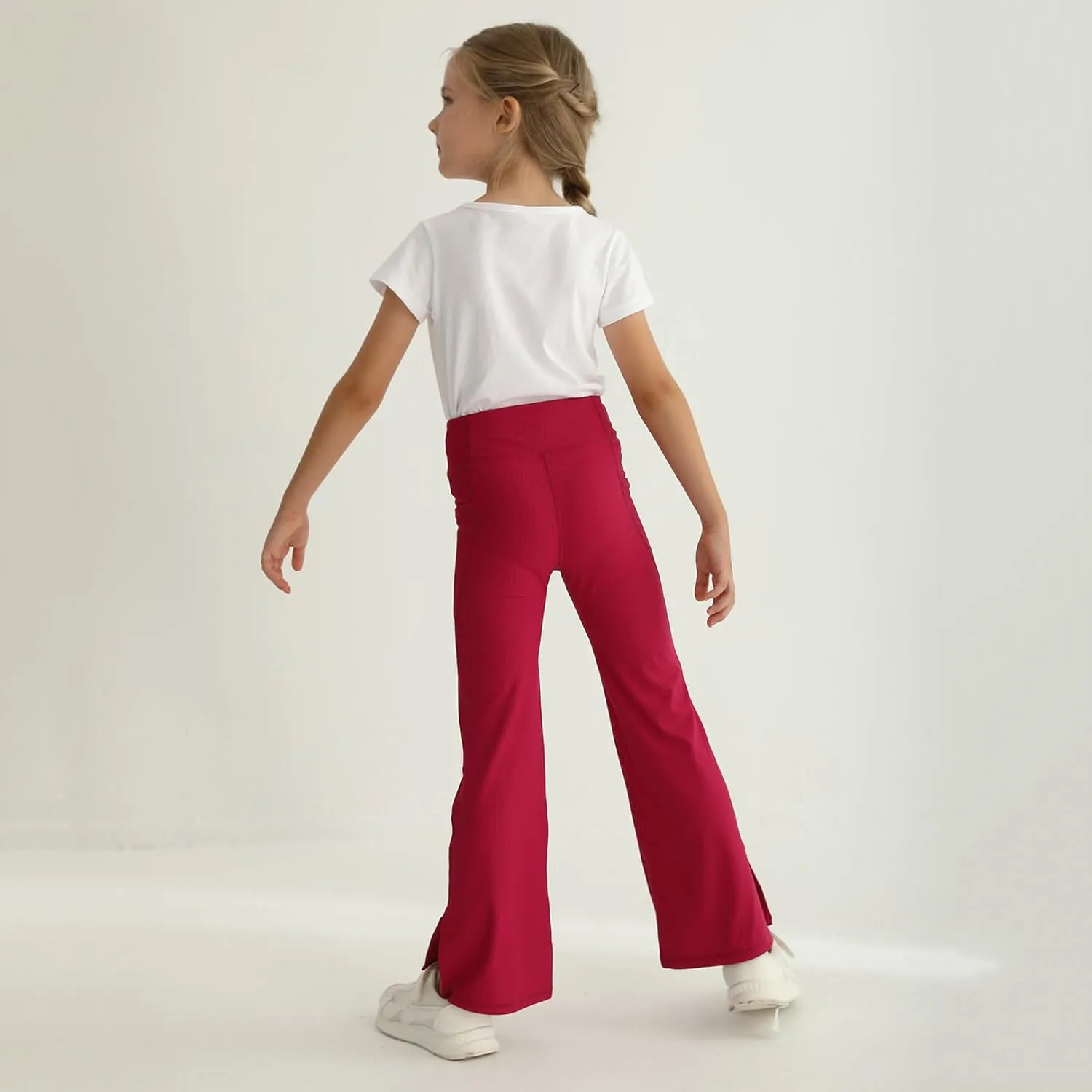 Girls Flare Leggings High Waisted Bootcut Yoga Pants Workout Stretch Bell Bottoms