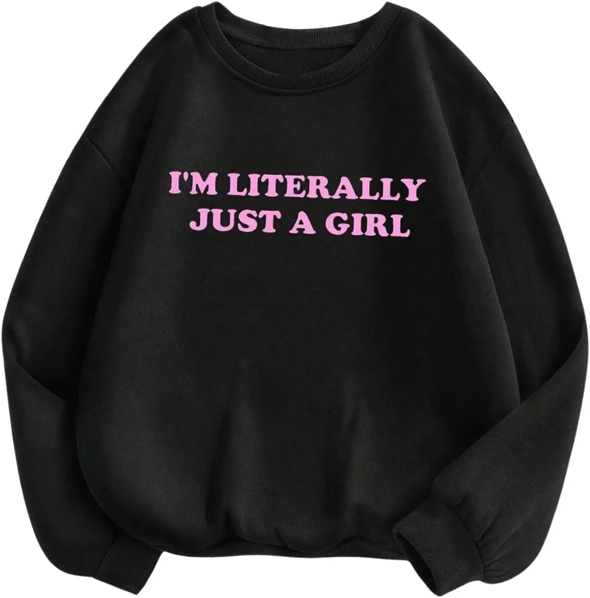 GORGLITTER Women's Plus Size Crewneck Sweatshirt Letter Graphic Long Sleeve Pullovers