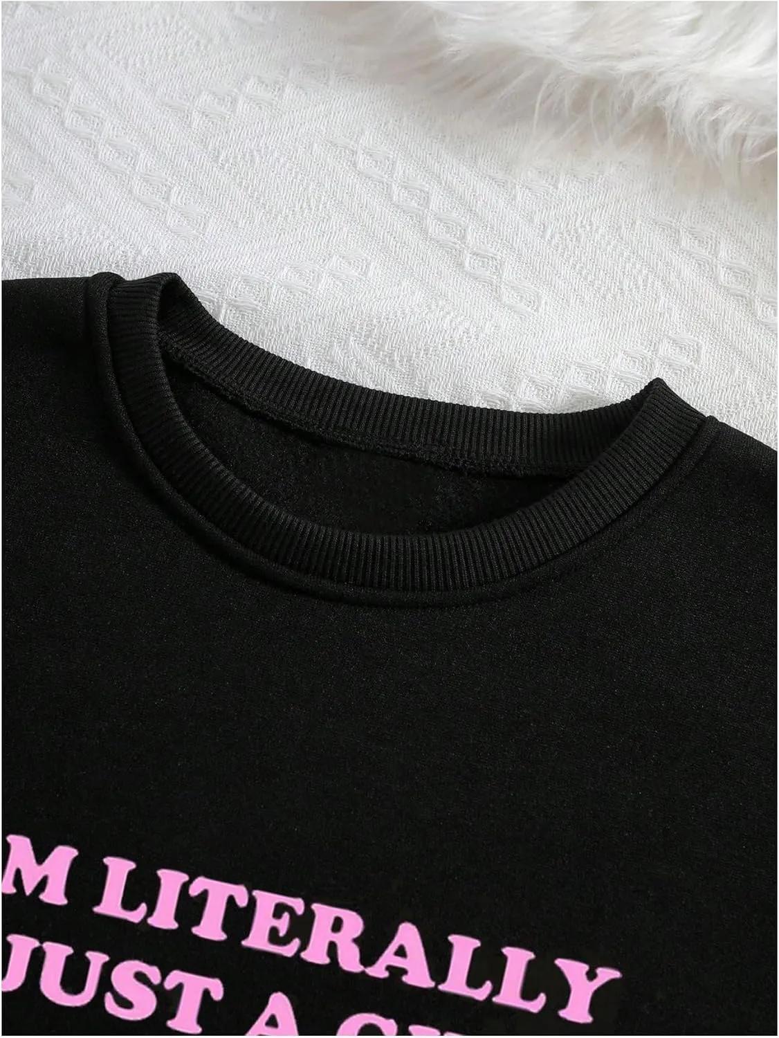 GORGLITTER Women's Plus Size Crewneck Sweatshirt Letter Graphic Long Sleeve Pullovers