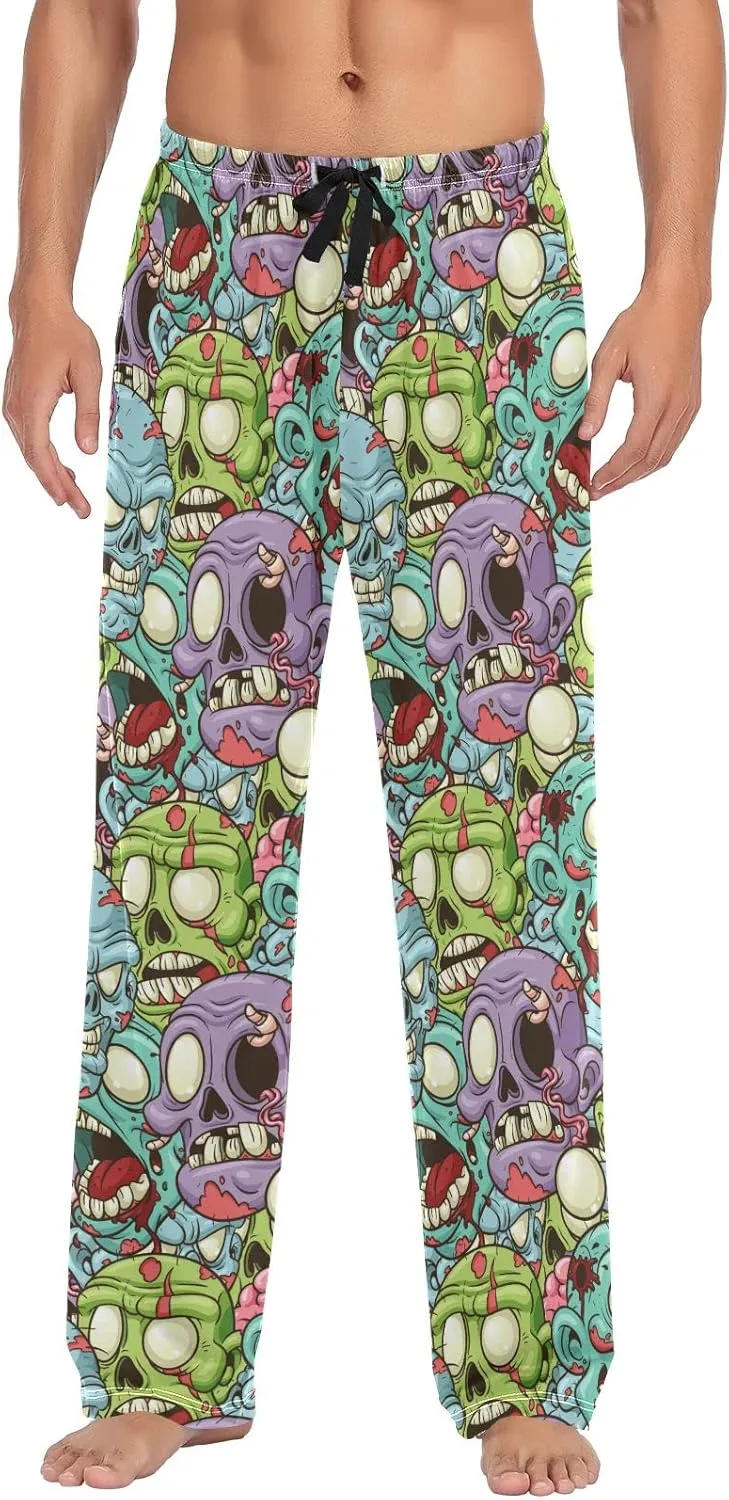 GuoChe Mens Pajama Bottoms Cartoon Zombie Pajama Pants for Men Lounge Pants L