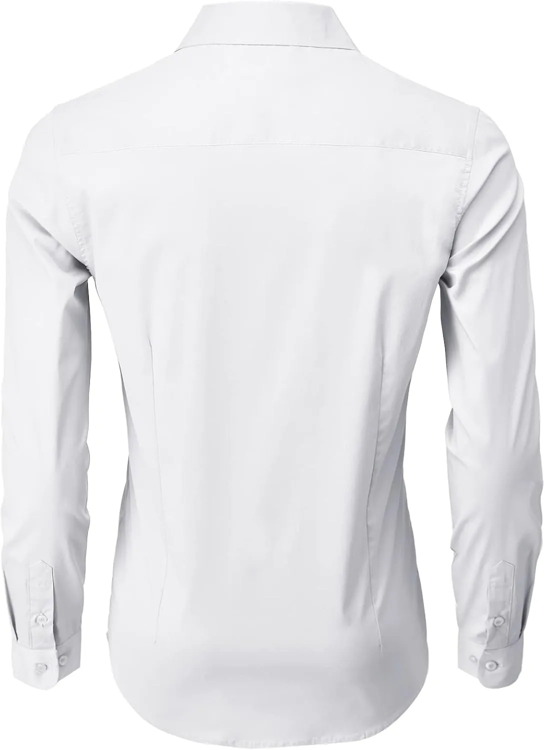 H2H Mens Slim Fit Dress Shirts Stretch Long Sleeve Basic Formal Shirts Solid Business Casual Button Down Shirts