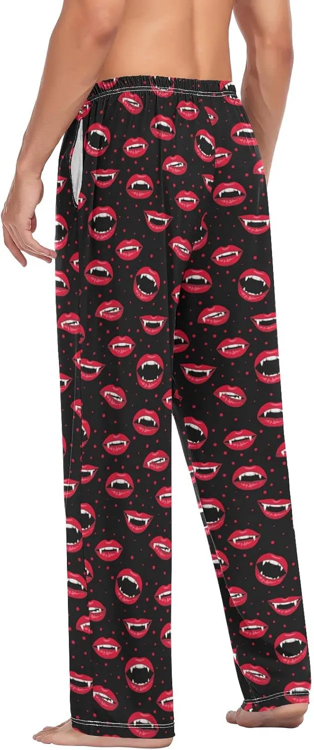 Halloween Vampire Lip Pattern Men's Pajama Pants Sleepwear Lounge Pajama Bottoms