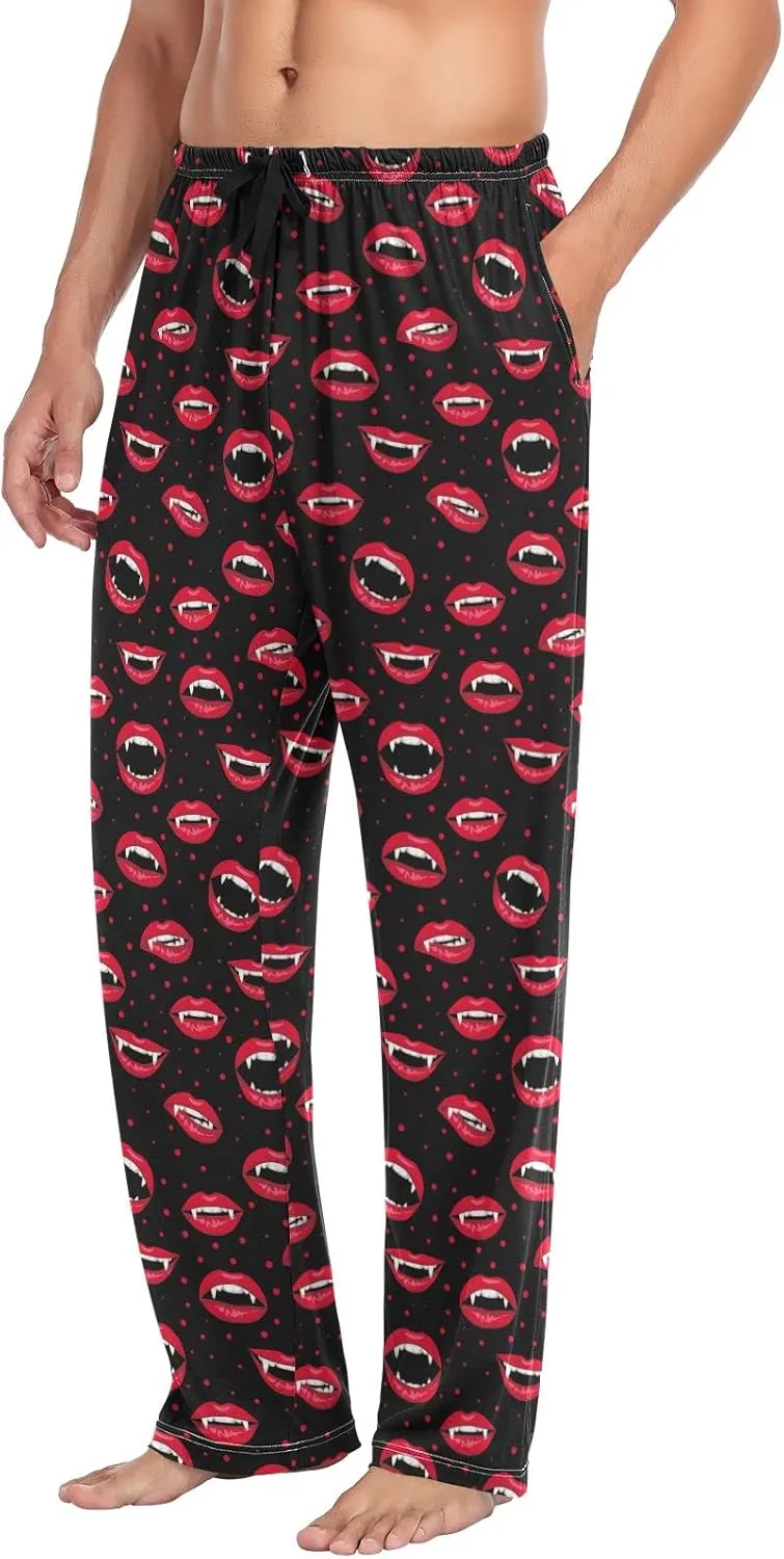 Halloween Vampire Lip Pattern Men's Pajama Pants Sleepwear Lounge Pajama Bottoms