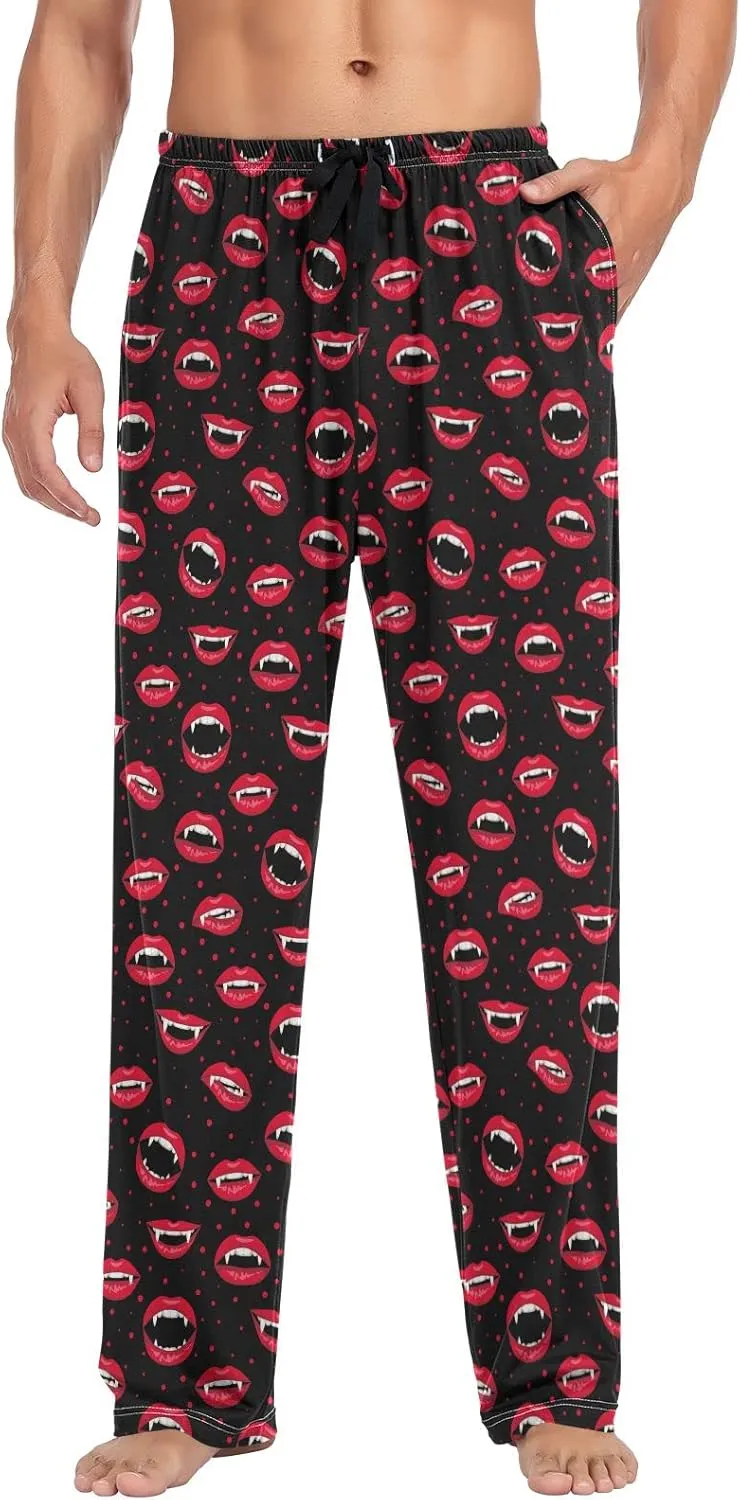 Halloween Vampire Lip Pattern Men's Pajama Pants Sleepwear Lounge Pajama Bottoms