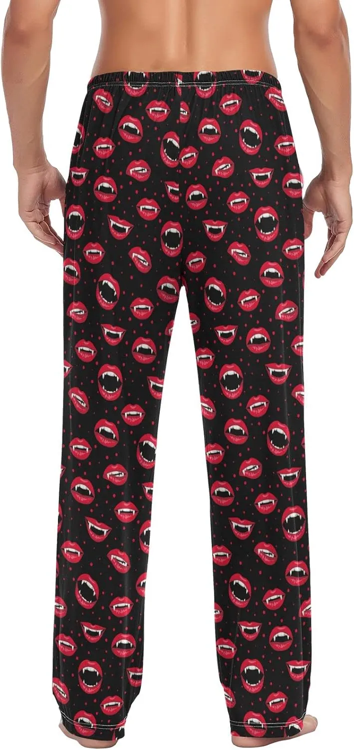 Halloween Vampire Lip Pattern Men's Pajama Pants Sleepwear Lounge Pajama Bottoms