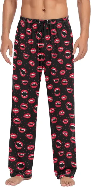 Halloween Vampire Lip Pattern Men's Pajama Pants Sleepwear Lounge Pajama Bottoms
