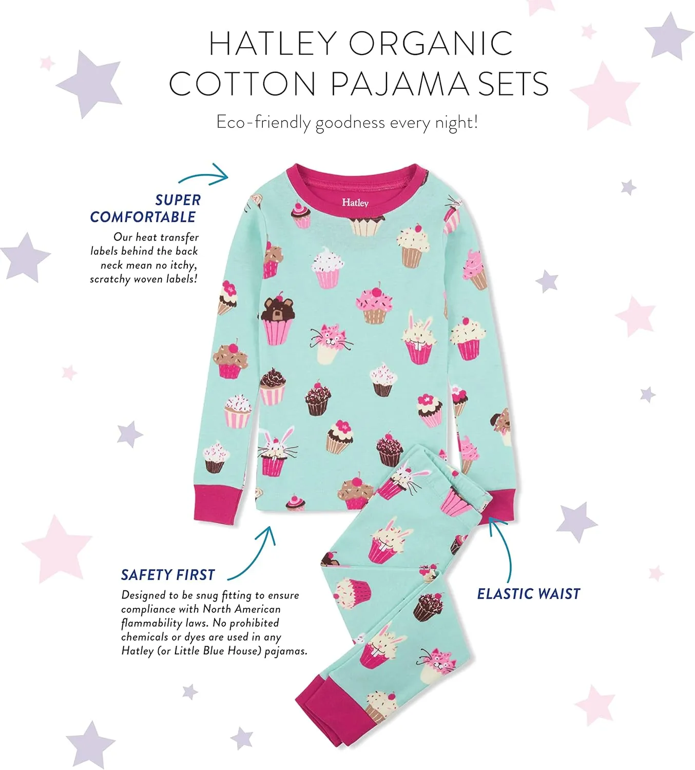 Hatley Girls Organic Cotton Long Sleeve Printed Pajamas