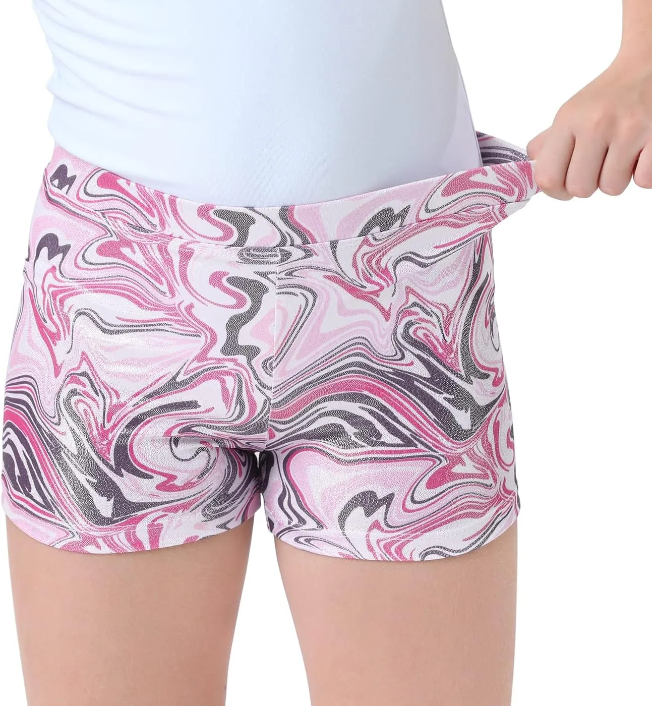 HDE Gymnastics Shorts for Girls Dance Short Glitter Sparkle Tumbling Bottoms