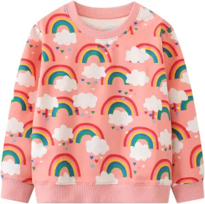 HILEELANG Girl Sweatshirts Pullover Crewneck Winter Long Sleeve Tops Shirts